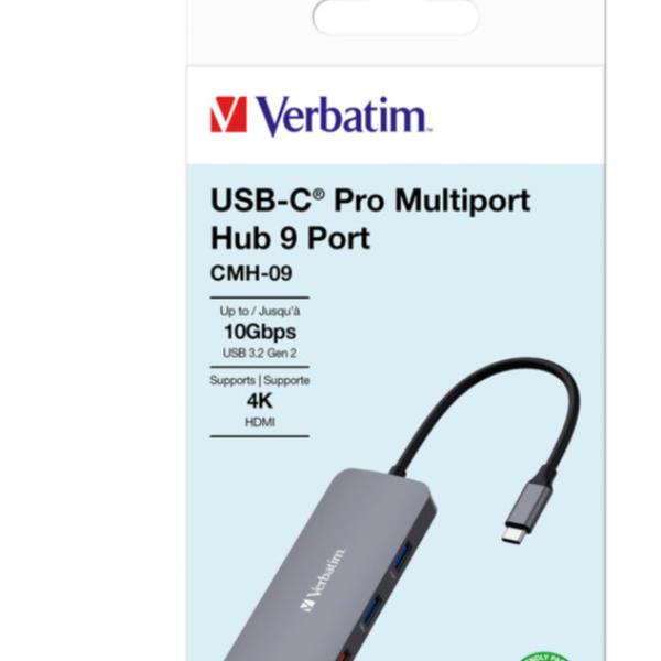 Verbatim USB C Pro MULTIPORT HUB 9 IN 1 HDMI 4K
