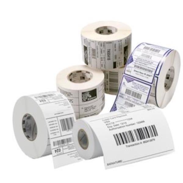 Zebra Direct 2100 - Opaca - adesivo in gomma permanente - rivestito - perforato - 6,14 mil - bianco, segno rilevamento in nero - 76.2 x 101.6 mm 130 etichette (1 rotolo(i) x 130) Carta - per Encore 3; QL 320, 420