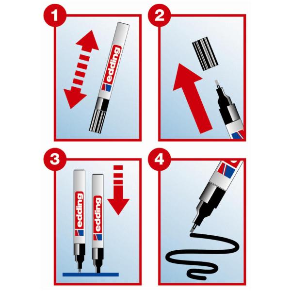 edding 751 paint - Marcatore - permanente - bianco - inchiostro pigmentato - 1-2 mm