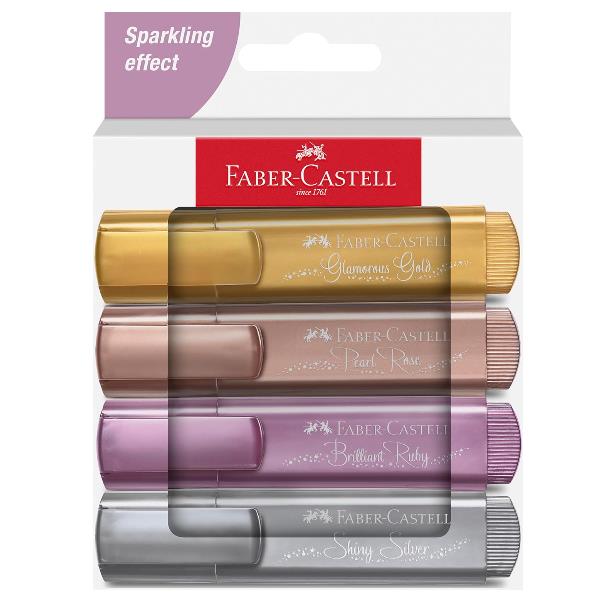 Faber Castell TEXTLINER 46 METALLIC - Confezione da 4