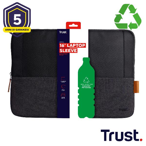 Custodia per laptop - Lisboa - da 16" - nero - Trust