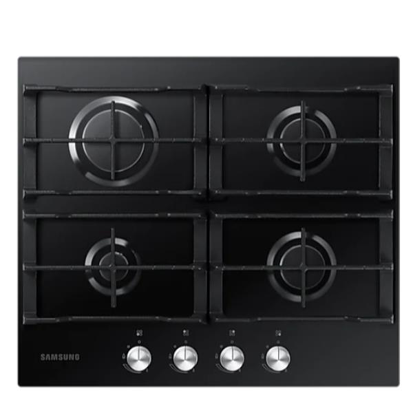 Samsung NA64H3010AK - Piano cottura a gas - 4 piastre - Nicchia - larghezza: 56 cm - prof. 48 cm - vetro nero