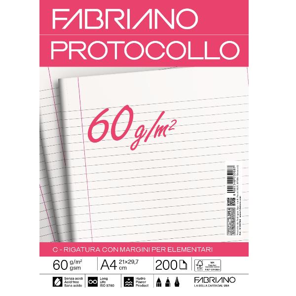 Fabriano CARTA PROTOCOLLO A4 60g 200ff - RIG C
