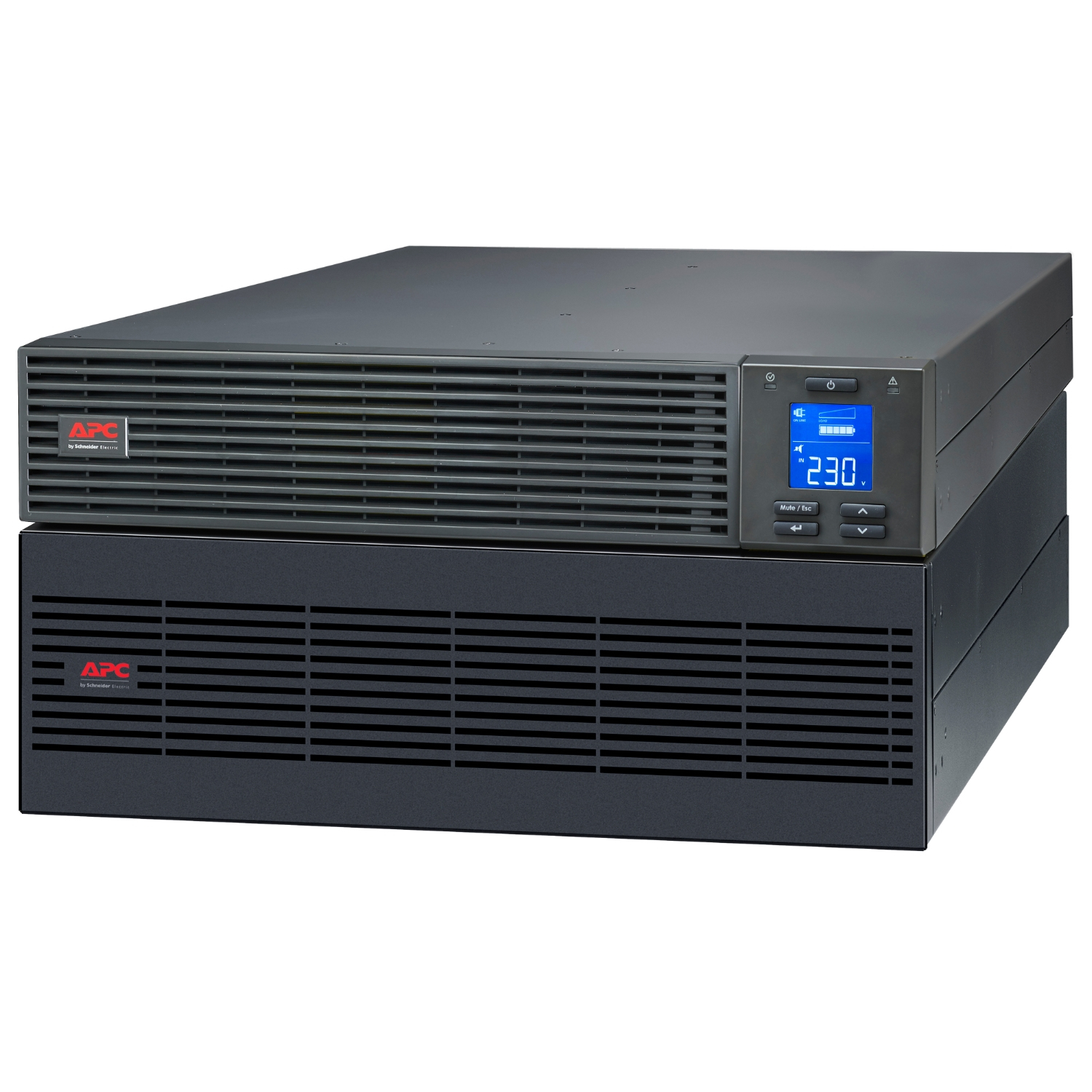 APC Easy UPS On-Line SRV - UPS (montabile in rack) - 230 V c.a. V - 5000 Watt - 5000 VA - 9 Ah - RS-232, USB - connettori di uscita 1 - 5U - RAL 7010 - con kit guida