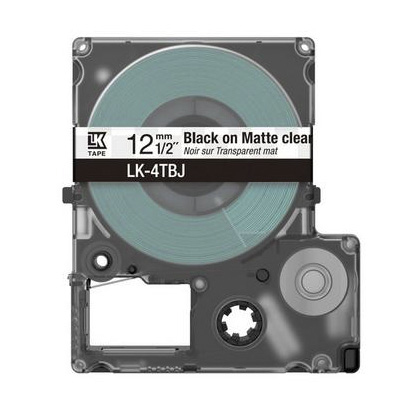 Epson LabelWorks LK-4TBJ - Black on matte clear - Rotolo (1,2 cm x 8 m) 1 cassetta(e) confezione da appendere - cartuccia a nastro - per LabelWorks LW-C410, LW-C610
