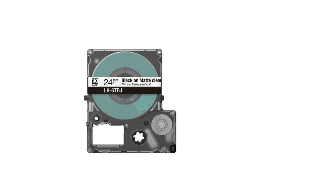 Epson LabelWorks LK-6TBJ - Black on matte clear - Rotolo (2,4 cm x 8 m) 1 cassetta(e) confezione da appendere - cartuccia a nastro - per LabelWorks LW-C610