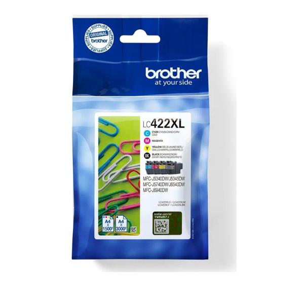 Brother LC422XL - Confezione da 4 - nero, giallo, ciano, magenta - originale - cartuccia d'inchiostro - per Brother MFC-J5340DW, MFC-J5345DW, MFC-J5740DW, MFC-J6540DW, MFC-J6940DW