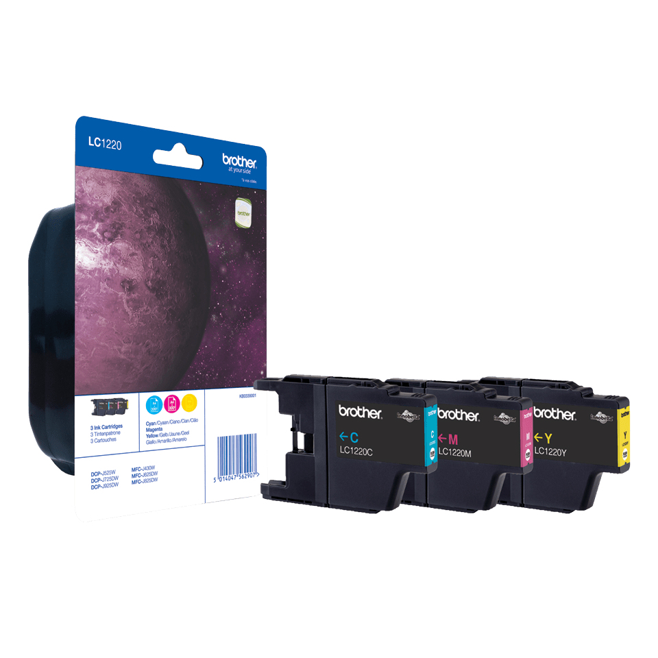 Brother LC1220RBWBP - Giallo, ciano, magenta - originale - blister - cartuccia d'inchiostro - per Brother DCP-J525, DCP-J725, DCP-J925, MFC-J430, MFC-J625, MFC-J825; MyMio MFC-J825