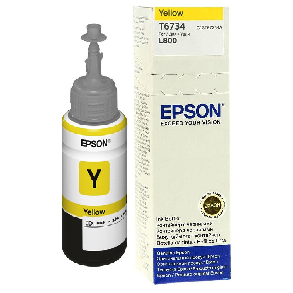 Epson T6734 - 70 ml - giallo - originale - ricarica inchiostro - per Epson L1800, L800, L805, L810, L850