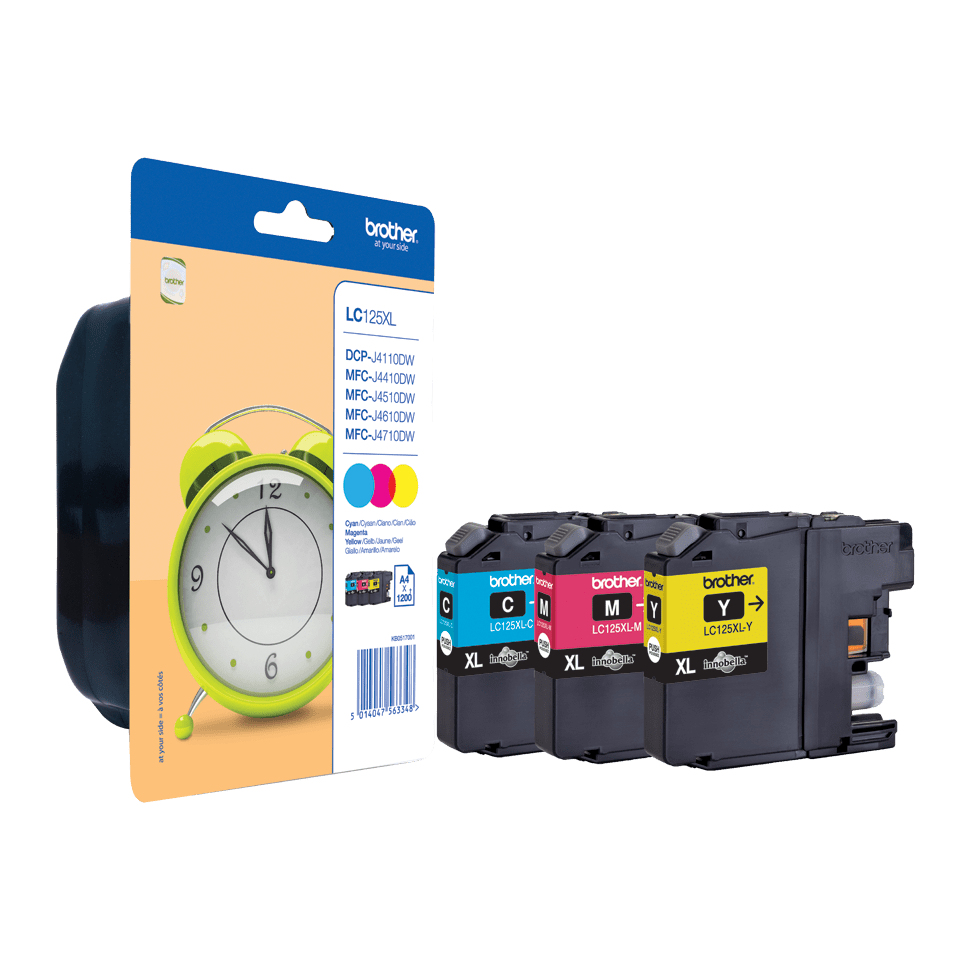 Brother LC125XL Rainbow Pack - Alta capienza - giallo, ciano, magenta - originale - blister - cartuccia d'inchiostro - per Brother DCP-J4110DW, MFC-J4410DW, MFC-J4510DW, MFC-J6520DW, MFC-J6720DW, MFC-J6920DW