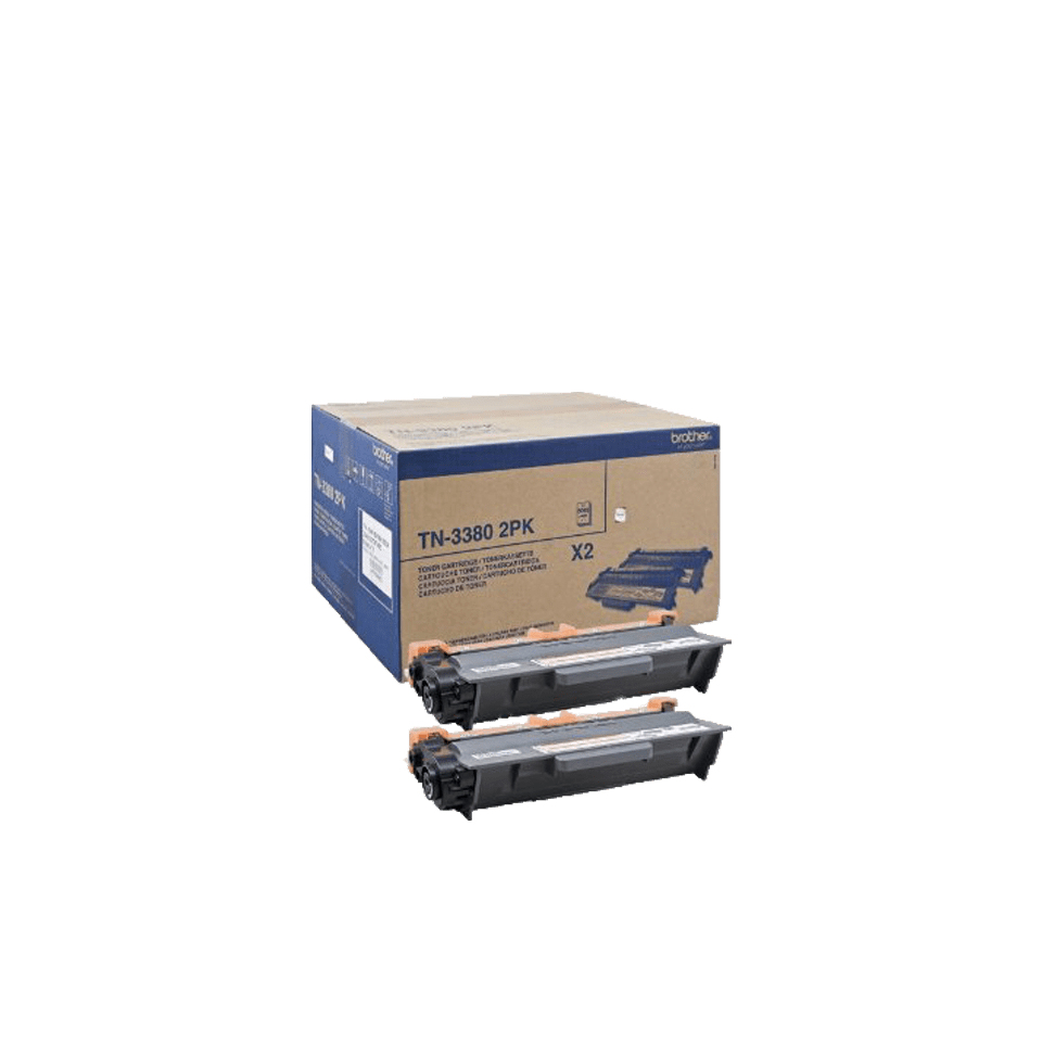 Brother TN3380 2PK - Confezione da 2 - nero - originale - cartuccia toner - per Brother DCP-8110, 8150, 8155, 8250, HL-5440, 5450, 5470, 6180, MFC-8510, 8520, 8710, 8950