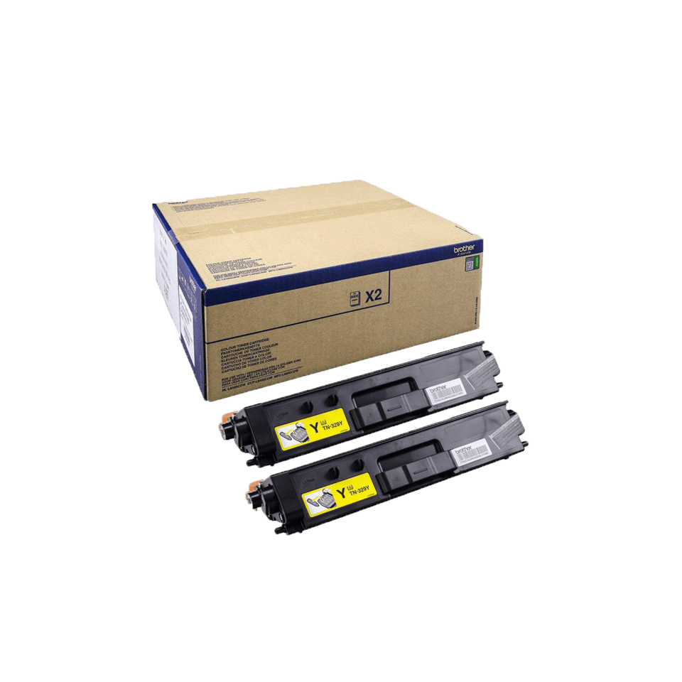 Brother TN329Y - Confezione da 2 - giallo - originale - cartuccia toner - per Brother DCP-L8450CDW, HL-L8350CDW, HL-L8350CDWT, MFC-L8850CDW