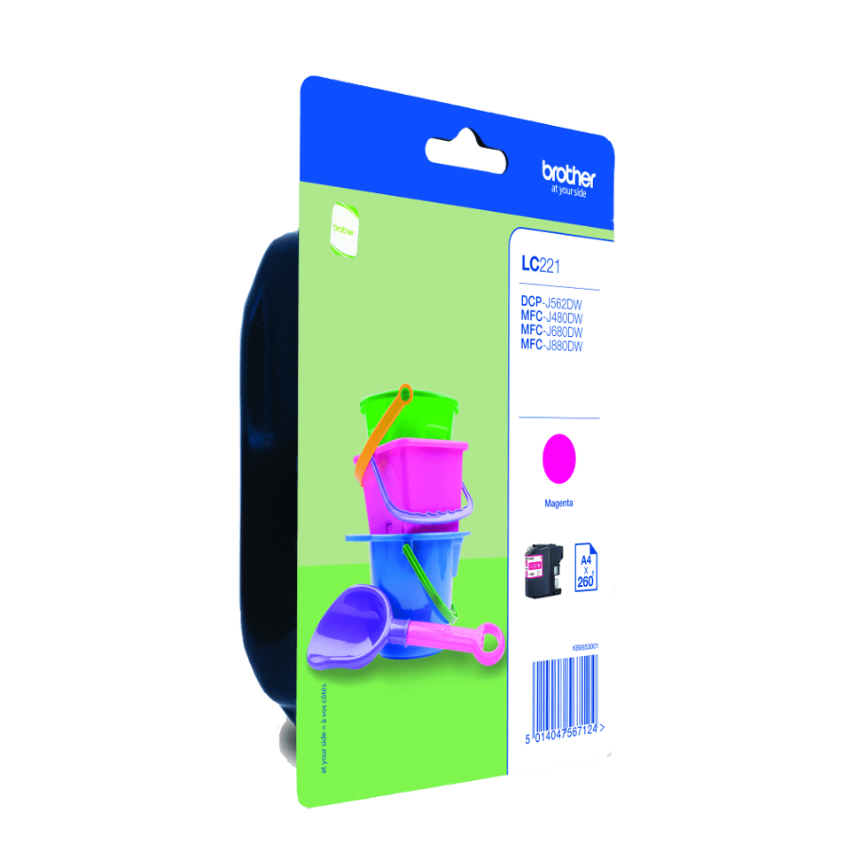 Brother LC221M - Magenta - originale - blister - cartuccia d'inchiostro - per Brother DCP-J562DW, MFC-J480DW, MFC-J680DW, MFC-J880DW
