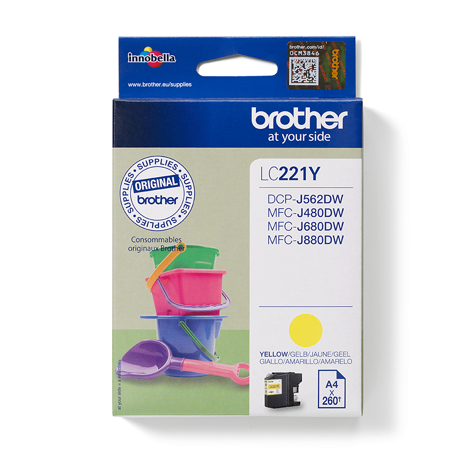Brother LC221Y - Giallo - originale - blister - cartuccia d'inchiostro - per Brother DCP-J562DW, MFC-J480DW, MFC-J680DW, MFC-J880DW