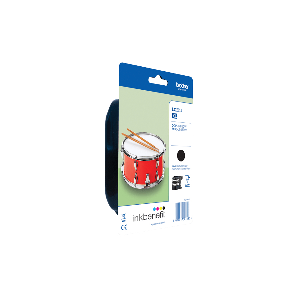 Brother LC22UBK - XL - nero - originale - cartuccia d'inchiostro - per Brother DCP-J785DW, DCP-J785DWXL, MFC-J985DW; INKvestment Work Smart MFC-J985DW