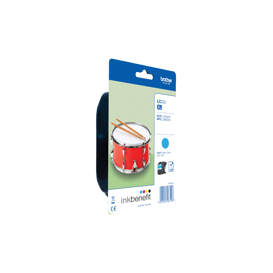 Brother LC22UC - XL - ciano - originale - cartuccia d'inchiostro - per Brother DCP-J785DW, DCP-J785DWXL, MFC-J985DW; INKvestment Work Smart MFC-J985DW