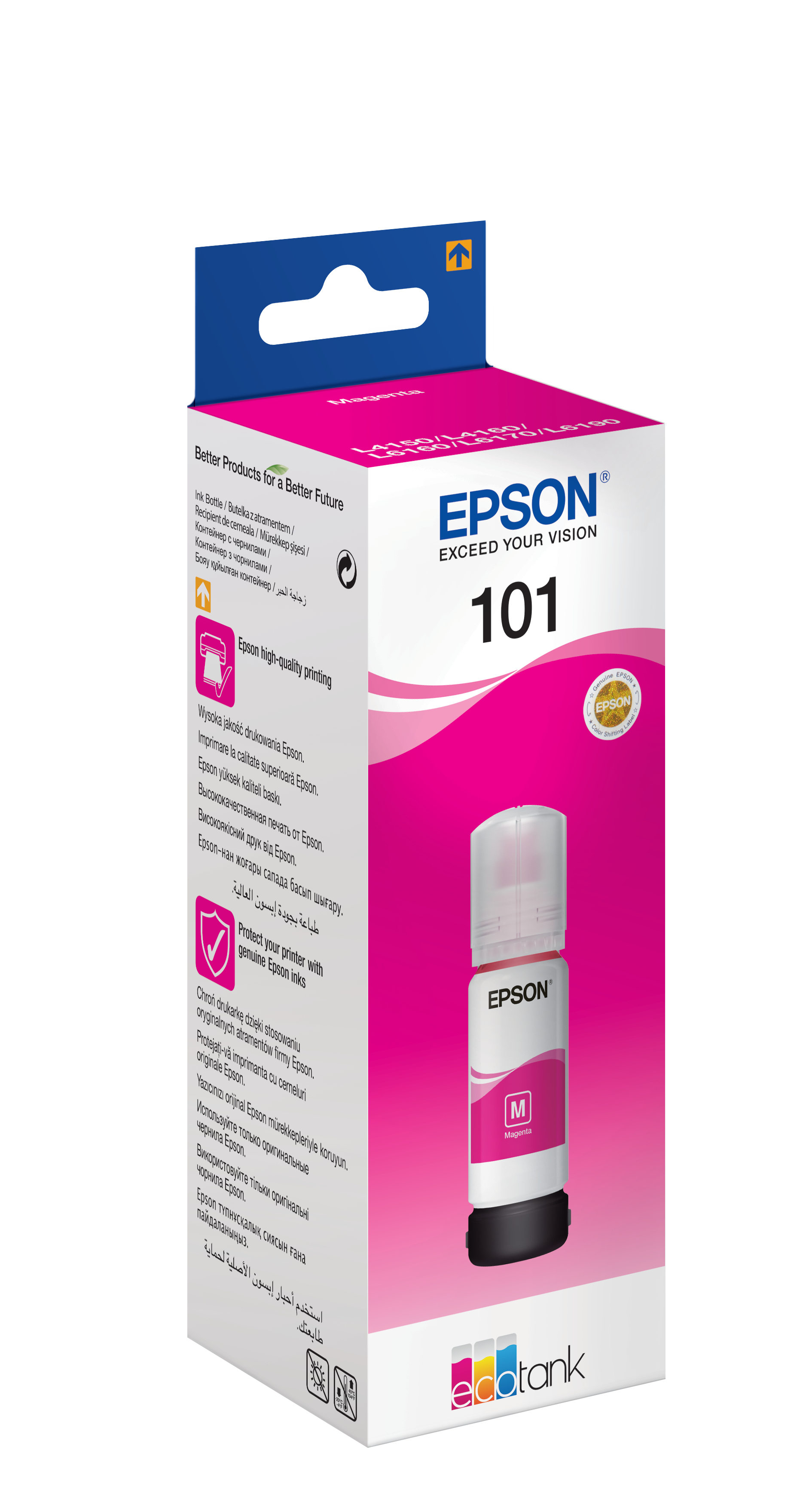 Epson 101 - 70 ml - magenta - originale - serbatoio inchiostro - per Epson L4260, L4266, L6190, L6260, L6270, L6276, L6290; EcoTank L14150; EcoTank ITS L4150