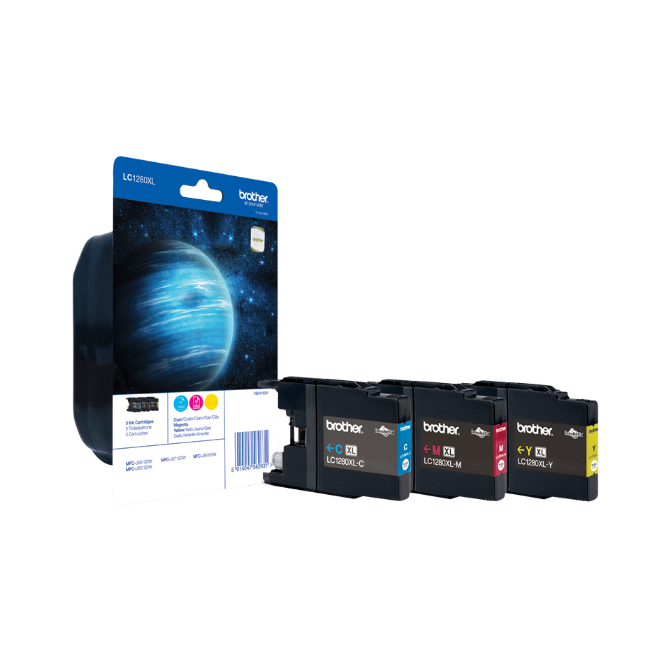 Brother LC1280XL Rainbow-Pack - Confezione da 3 - alta capienza - giallo, ciano, magenta - originale - blister - cartuccia d'inchiostro - per Brother MFC-J5910DW, MFC-J6510DW, MFC-J6710DW, MFC-J6910DW
