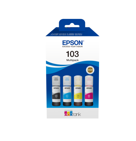 Epson 103 Multipack - Confezione da 4 - nero, giallo, ciano, magenta - originale - ricarica inchiostro - per Epson L1210, L3210, L3211, L3251, L3256, L3260, L3266; EcoTank L1250, L3210, L3250, L3260