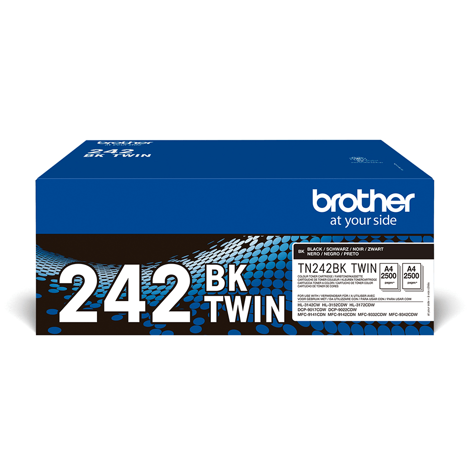 Brother TN242 BKTWIN - Confezione da 2 - nero - originale - cartuccia toner - per Brother DCP-9017, DCP-9022, HL-3142, HL-3152, HL-3172, MFC-9142, MFC-9332, MFC-9342