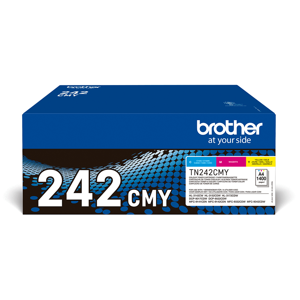 Brother TN242CMY Value Pack - Confezione da 3 - giallo, ciano, magenta - originale - cartuccia toner - per Brother DCP-9017, DCP-9022, HL-3142, HL-3152, HL-3172, MFC-9142, MFC-9332, MFC-9342