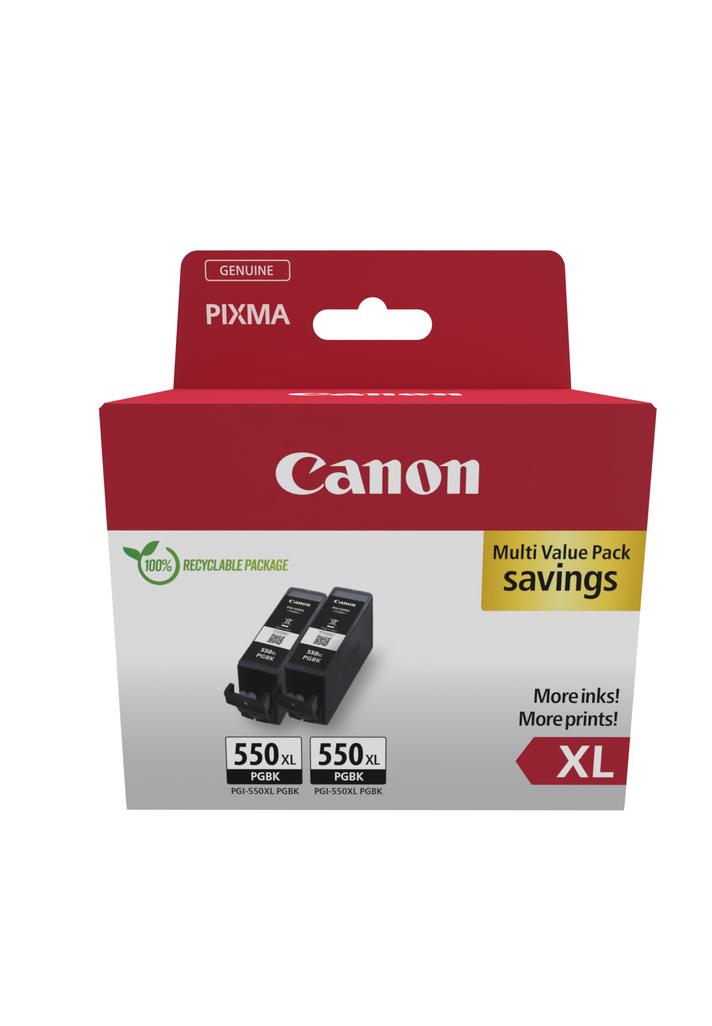 Canon PGI-550PGBK XL Twin pack - Confezione da 2 - 15 ml - Alta resa - nero - originale - confezione da appendere - serbatoio inchiostro