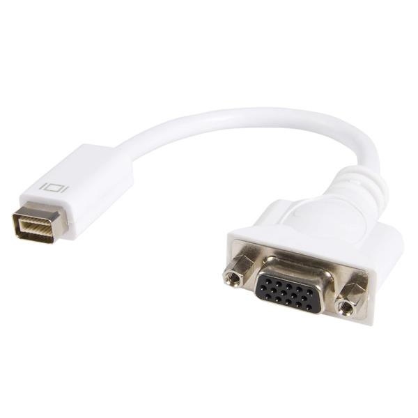 StarTech.com Cavo adattatore video Mini DVI a VGA per Macbook e iMac - Adattatore video - mini-DVI (M) a HD-15 (VGA) (F) - 20 cm - bianco