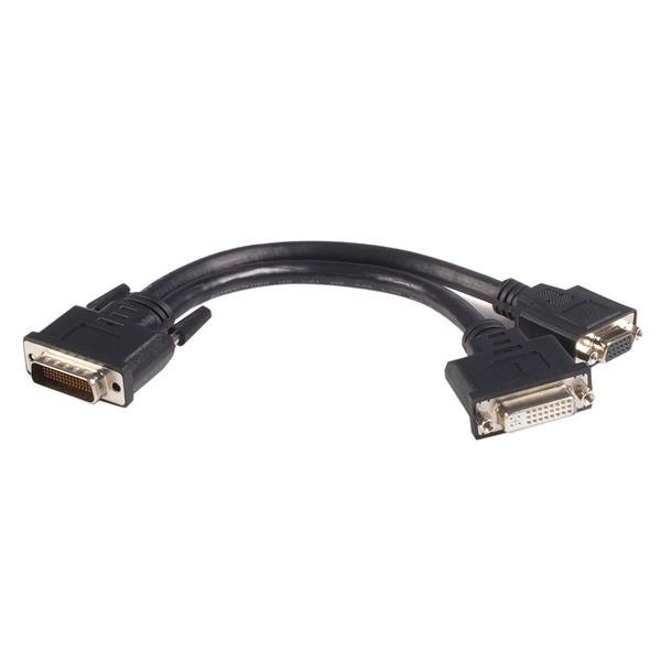 StarTech.com Cavo LFH 59 maschio a femmina DMS 59 DVI-I e VGA 20 cm - Cavo dello schermo - legame doppio - DMS-59 (M) a HD-15 (VGA), DVI-I (F) - 20 cm - nero