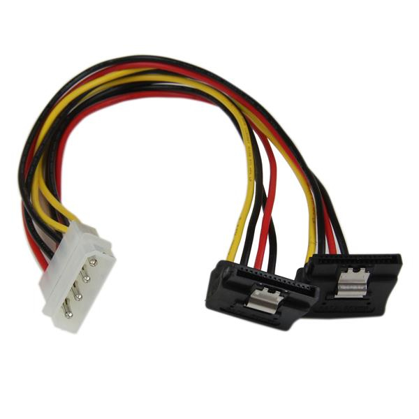 StarTech.com Splitter cavo di alimentazione Y LP4 a 2 SATA Latching ad angolare destro 30 cm- Cavo 4 Pin a Dual SATA - Adattatore di alimentazione - Alimentazione interna 4 pin (M) a alimentazione SATA (F) - 30 cm - chiusura aggancio, connettore angolato destro - per P/N: HSB13SATSASB, HSB1SATSASBA, HSB1SATSASVA, HSB43SATSASB, HSB4SATSASBA, S32M2NGFFPEX