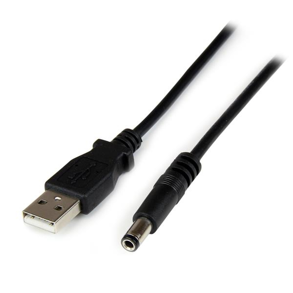 StarTech.com Cavo di alimentazione USB a spina 5,5mm - Connettore barrel Jack di tipo N - 5V DC - 2m - Cavo di alimentazione - USB (solo alimentazione) (M) a jack CC 5,5 x 2,5 mm (M) - 2 m - stampato - nero