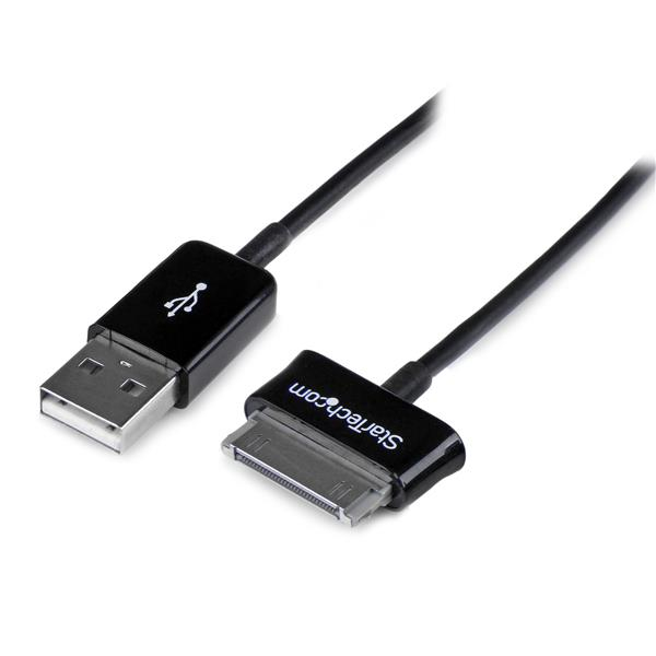 StarTech.com Cavo connettore dock a USB per Samsung Galaxy Tab, 3 m - Cavo per ricarica / dati - connettore per docking a 30 pin Samsung maschio a USB maschio - 3 m - schermato - nero - per Samsung Galaxy Tab, Tab WiFi