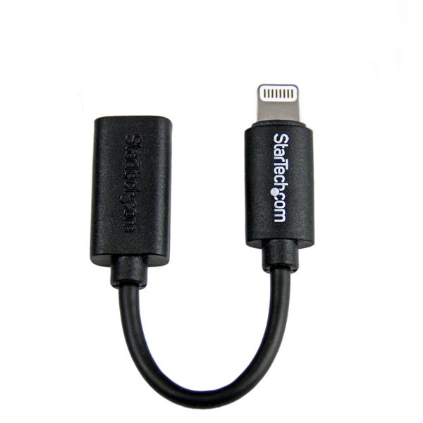 StarTech.com Cavo da micro USB a Lightning da 10 cm - Adattatore connettore da Lightning a 8 pin da Micro USB 2.0 a Apple per iPhone / iPad / iPod - Certificato Apple MFi - Nero (USBUBLTB) - Adattatore Lightning - Lightning maschio a Micro-USB Tipo B femmina - 10.15 cm - schermato - nero