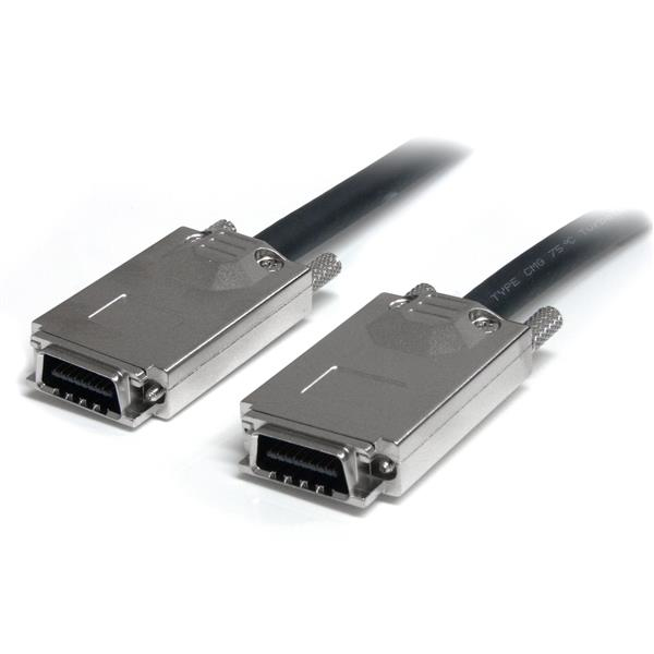 StarTech.com Cavo Infiniband SAS esterno 2 m  - Da SFF-8470 a SFF-8470 (SAS7070S200) - Cavo esterno SAS - Compatibile TAA - SAS 6Gbit/s - 4 vie - 4 x InfiniBand (P) a 4 x InfiniBand (P) - 2 m - viti a serraggio manuale - nero