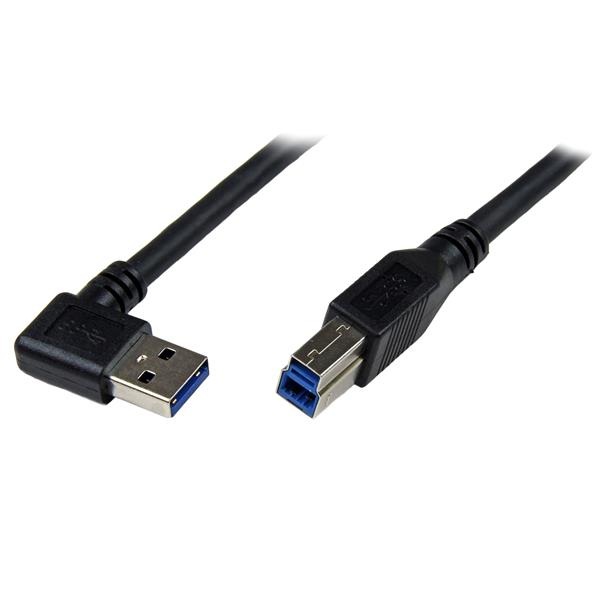 StarTech.com Cavo USB 3.0 SuperSpeed da 3 m nero - Angolare destro A a B - M/M (USB3SAB3MRA) - Cavo USB - USB Type B (M) a USB Tipo A (M) - USB 3.0 - 3 m - stampato, connettore angolato destro - nero - per P/N: S3510SMU33, S351BMU33ET, S351BMU33ETG, S3520BU33ER, S352BU33HR, SDOCKU33EF