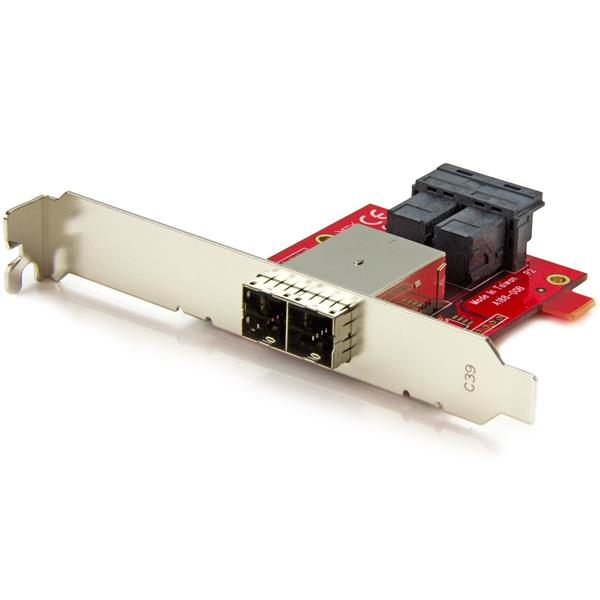 StarTech.com Adattatore Mini-SAS - Dual SFF-8643 a SFF-8644 - con Staffa Intera e a Mezzo Profilo - 12Gbps - Pannello da interno a esterno SAS - SAS 12Gbit/s - 4 x Mini SAS HD (SFF-8643) (F) a HD SAS Mini 4 x a 36 pin (SFF-8644) (F)