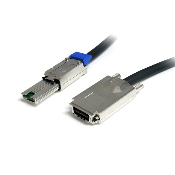 StarTech.com Cavo SAS Serial Attached SCSI esterno 1 m - Da SFF-8470 a SFF-8088 - Cavo esterno SAS - SAS 6Gbit/s - 4 vie - 4 x InfiniBand (P) a 26 pin 4x Shielded Mini MultiLane SAS (SFF-8088) (P) - 1 m - nero