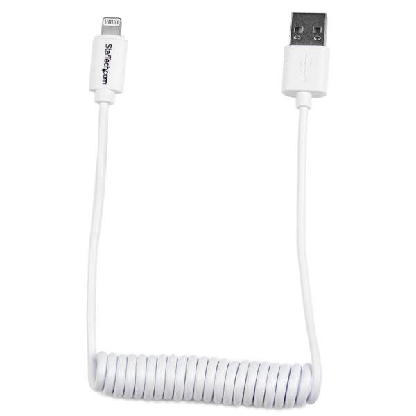 StarTech.com Cavo USB a Lightning a spirale da 0,6m - bianco - Certificato Apple MFi - Cavo Lightning - USB maschio a Lightning maschio - 60 cm - a doppia schermatura - bianco