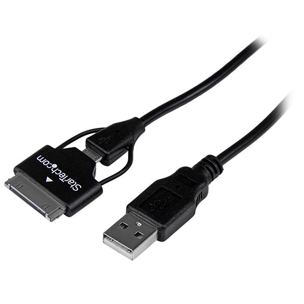 StarTech.com Cavo combo connettore dock per Samsung Galaxy Tab o Micro USB a USB da 0,65 m  (USB2UBSDC) - Kit cavo di ricarica / dati - 65 cm - a doppia schermatura - nero - per P/N: ST7C51224, ST7C51224EU, ST7CU35122
