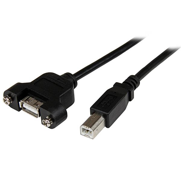 StarTech.com Cavo USB a pannello 91 cm A ad B - F/M - Prolunga USB - USB (F) a USB Tipo B (M) - USB 2.0 - 91.4 cm - nero