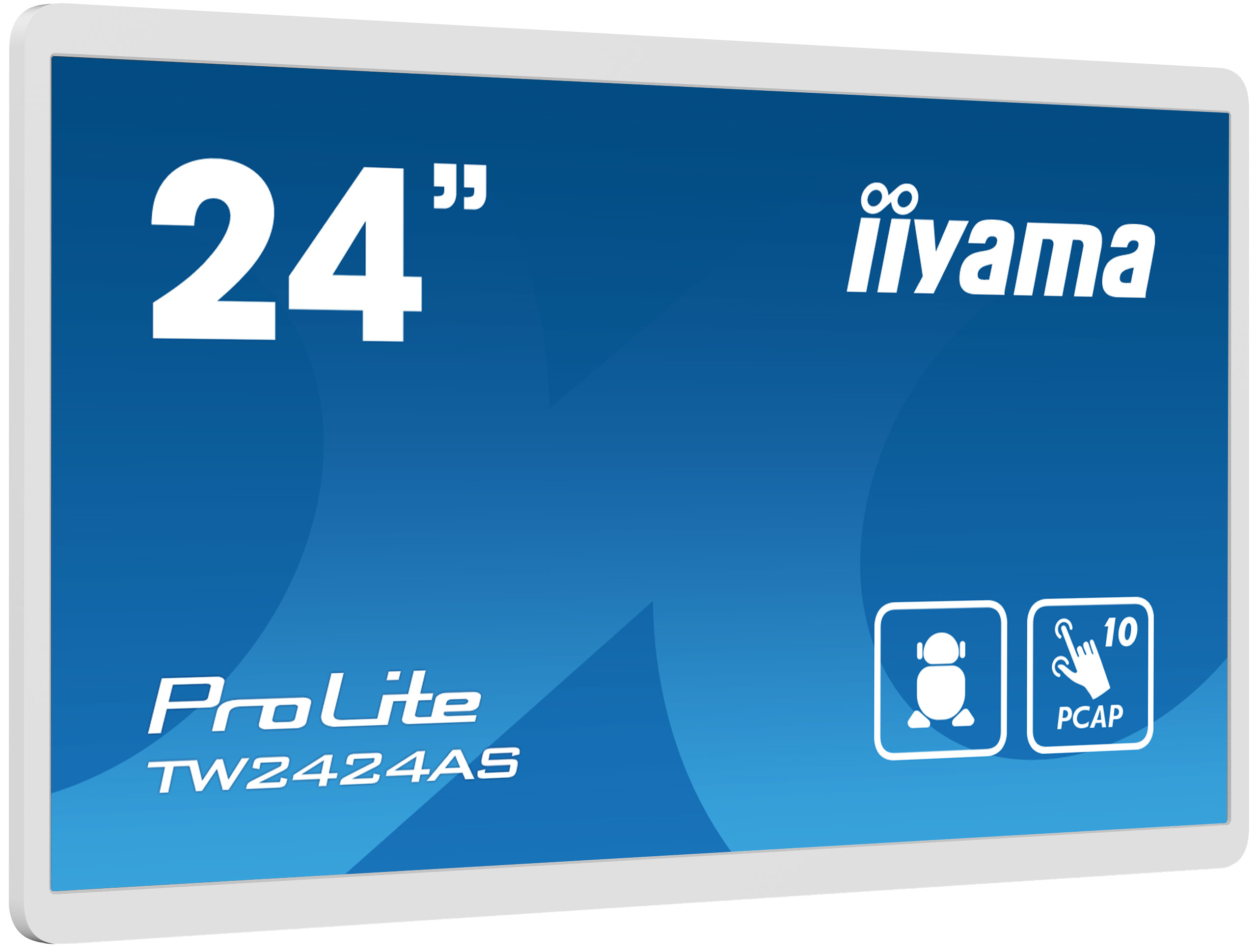iiyama ProLite TW2424AS-W1 - Monitor a LED - 24" (23.8" visualizzabile) - fisso - touchscreen - 1920 x 1080 Full HD (1080p) - IPS - 1000:1 - 14 ms - HDMI - altoparlanti - bianco, opaco