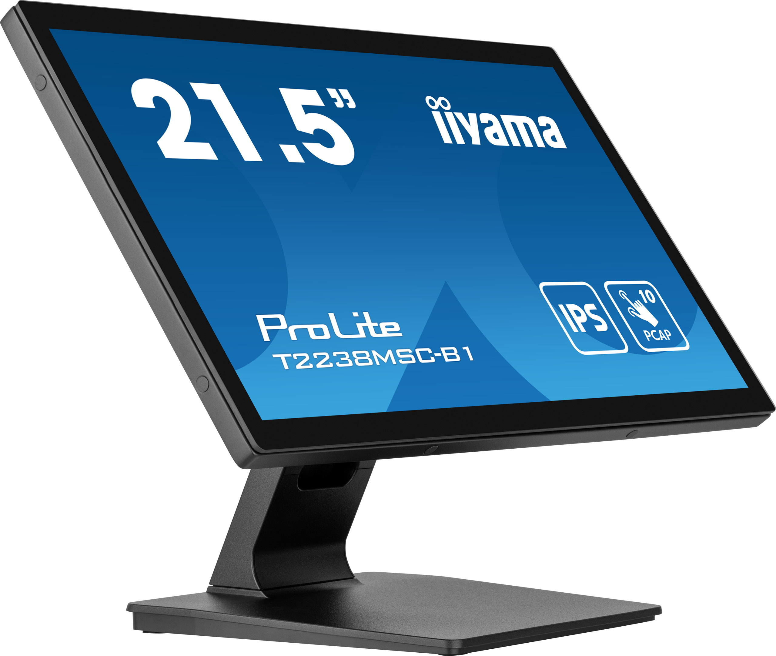 iiyama ProLite T2238MSC-B1 - Monitor a LED - 21.5" - touchscreen - 1920 x 1080 Full HD (1080p) - IPS - 600 cd/m² - 1000:1 - 5 ms - HDMI, DisplayPort - altoparlanti - nero opaco