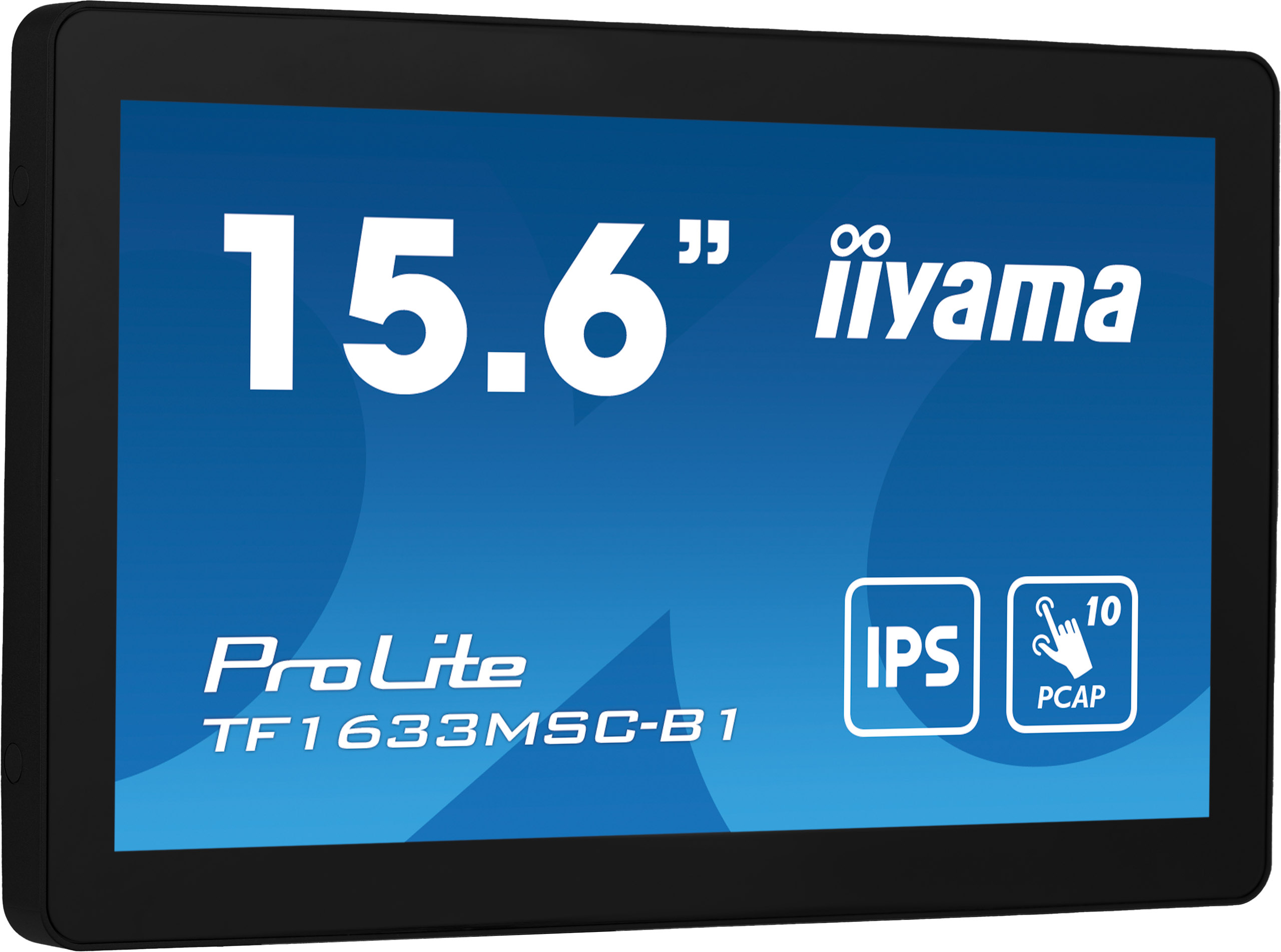iiyama ProLite TF1633MSC-B1 - Monitor a LED - 15.6" - telaio aperto - touchscreen - 1920 x 1080 Full HD (1080p) @ 60 Hz - IPS - 450 cd/m² - 1000:1 - 5 ms - HDMI, DisplayPort - altoparlanti - nero, finitura opaca