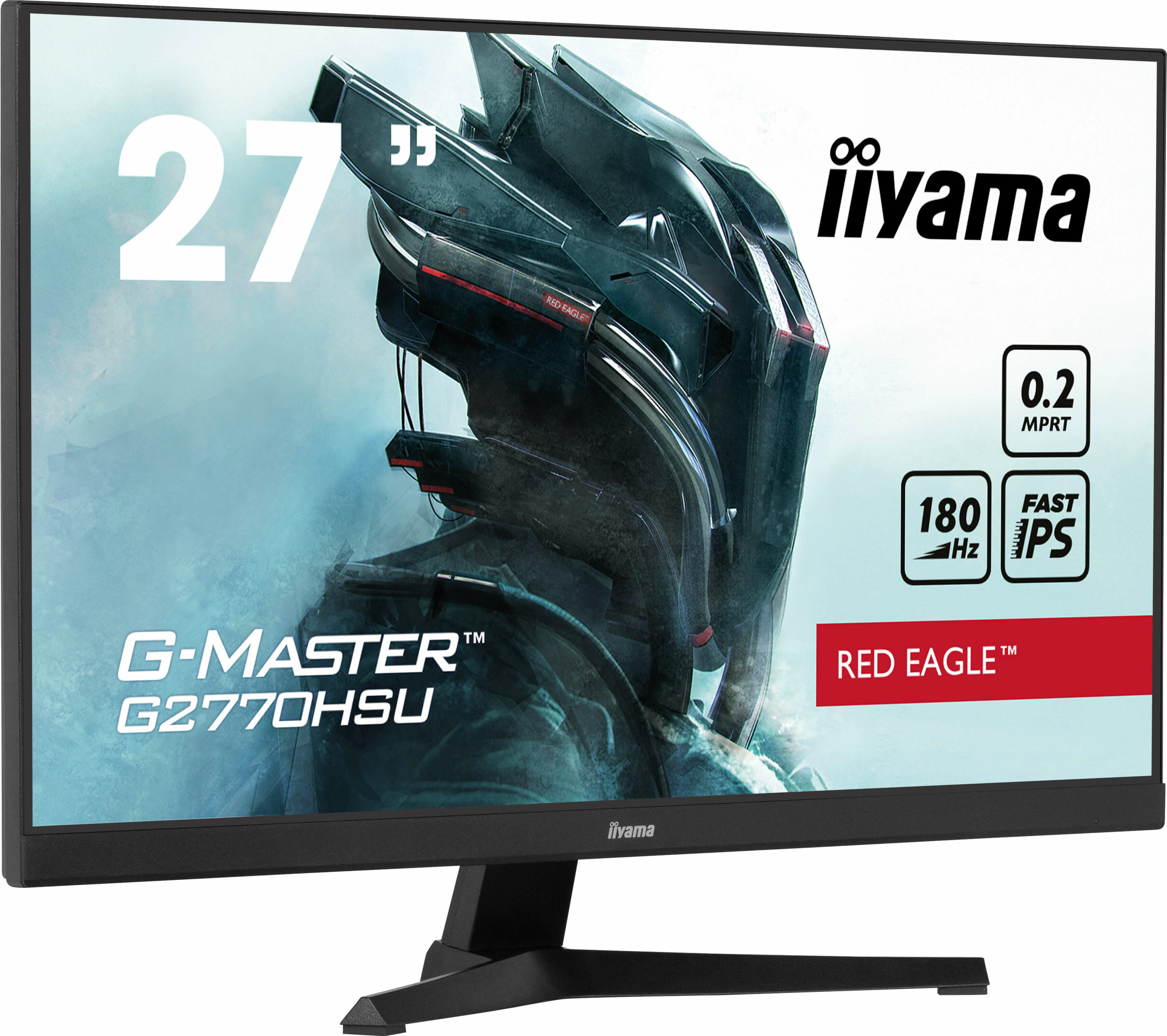 iiyama G-MASTER Red Eagle G2770HSU-B6 - Monitor a LED - gaming - 27" - 1920 x 1080 Full HD (1080p) @ 180 Hz - Fast IPS - 300 cd/m² - 1000:1 - 0.2 ms - HDMI, DisplayPort - altoparlanti - nero, opaco