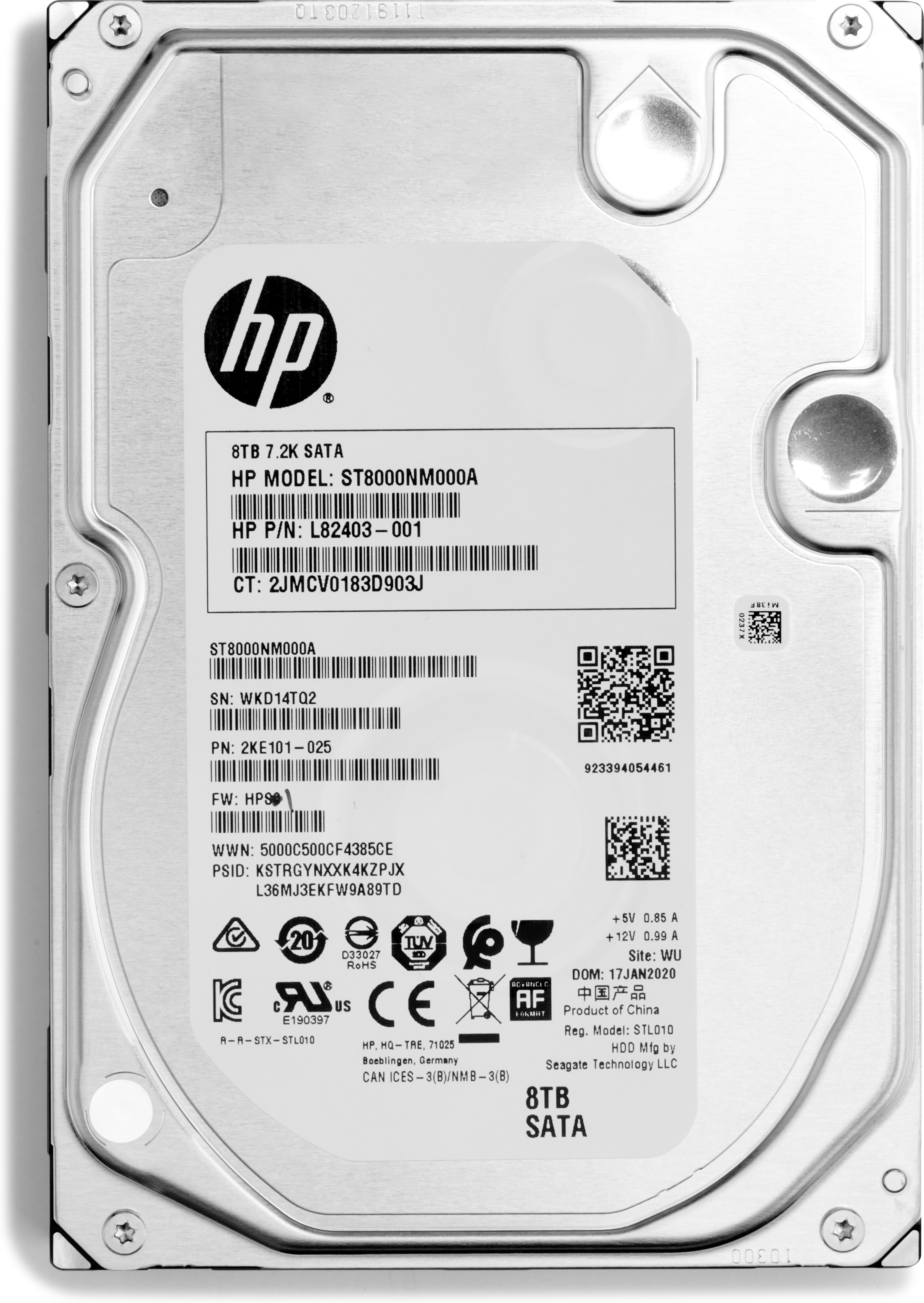 HP - HDD - 8 TB - interno - 3.5" LFF - SATA - 7200 rpm - per Workstation Z2 G4, Z2 G5, Z2 G8, Z2 G9 (SFF, tower), Z4 G4, Z6 G4, Z8 G4