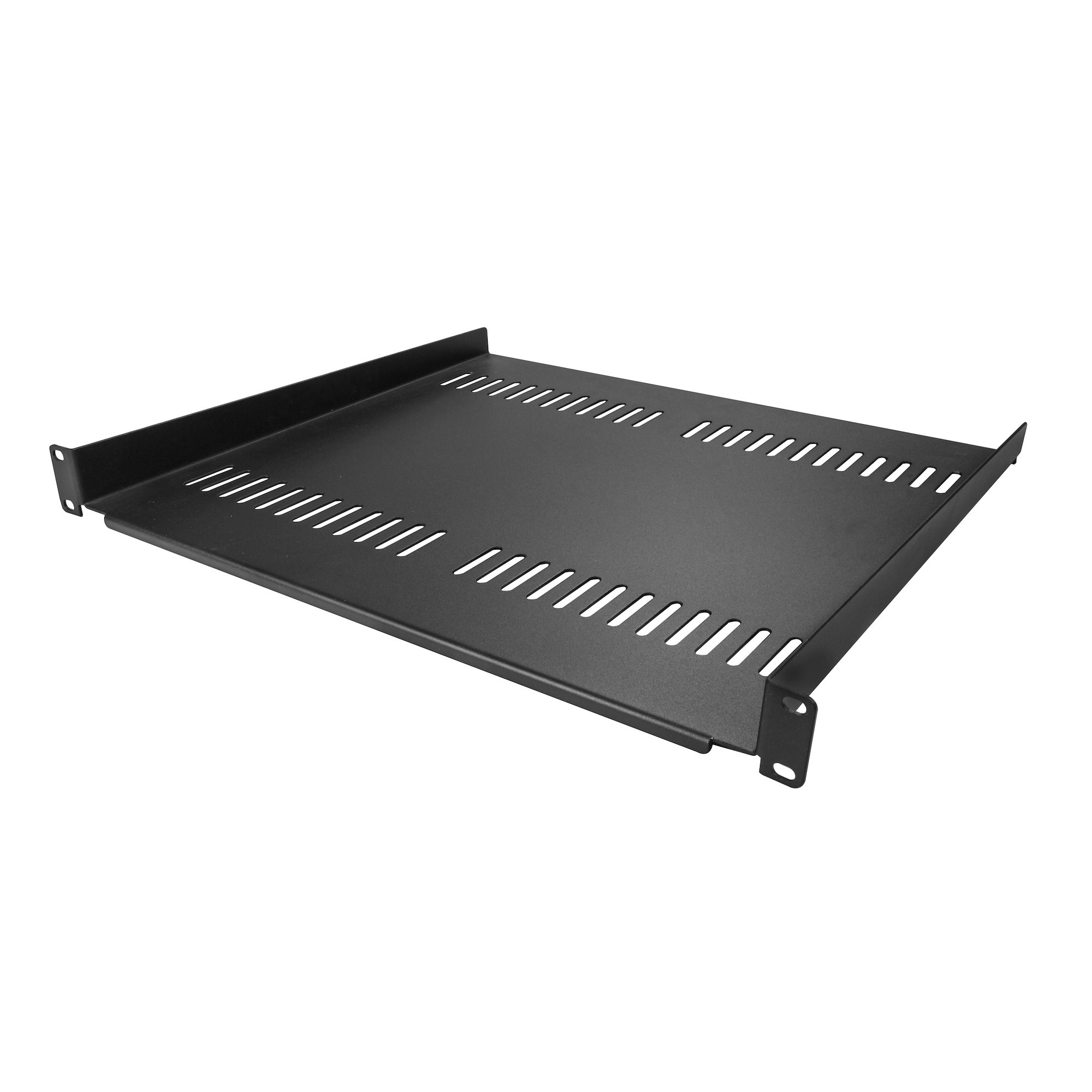 StarTech.com 2-Pack 1U Server Rack Shelf, Vented, 44lb Capacity, 16" Deep (CABSHELF116V2PK) - Mensola rack - nero - 1U - 19" (pacchetto di 2)