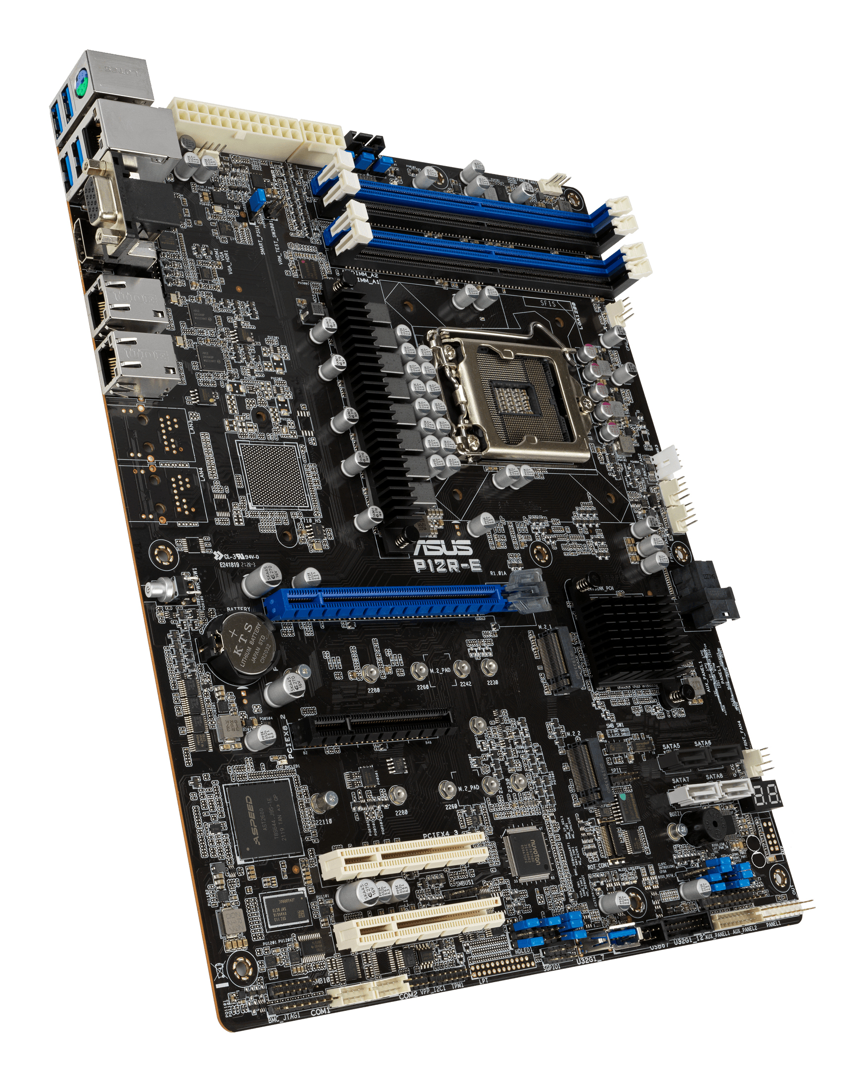 ASUS P12R-E - Scheda madre - ATX - Socket LGA1200 - C256 Chipset - USB 3.2 Gen 1, USB 3.2 Gen 2 - 2 x Gigabit LAN - scheda grafica onboard
