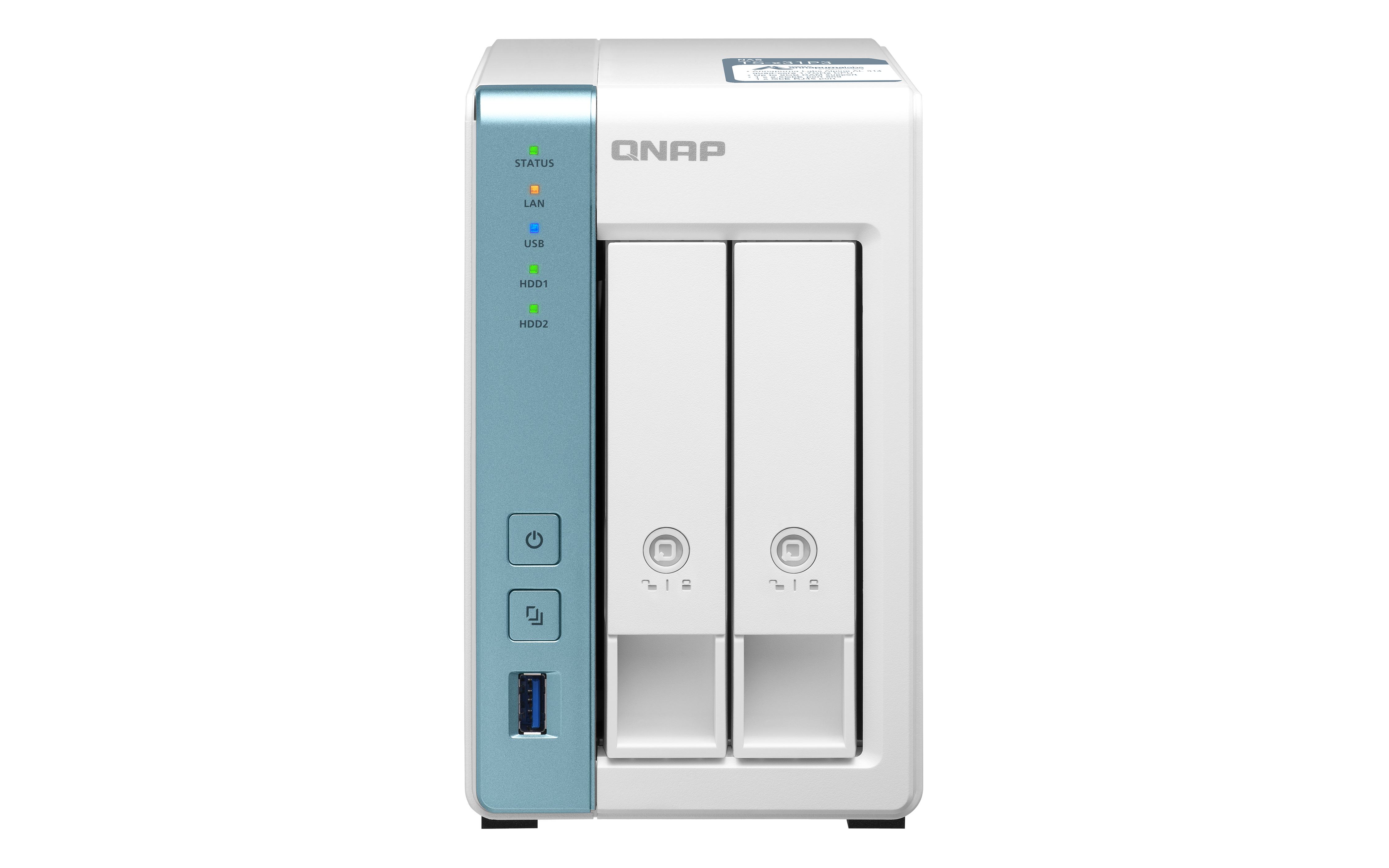 QNAP TS-231P3 - Server NAS - 2 alloggiamenti - SATA 6Gb/s - RAID 0, 1, JBOD - RAM 4 GB - Gigabit Ethernet - iSCSI supporto