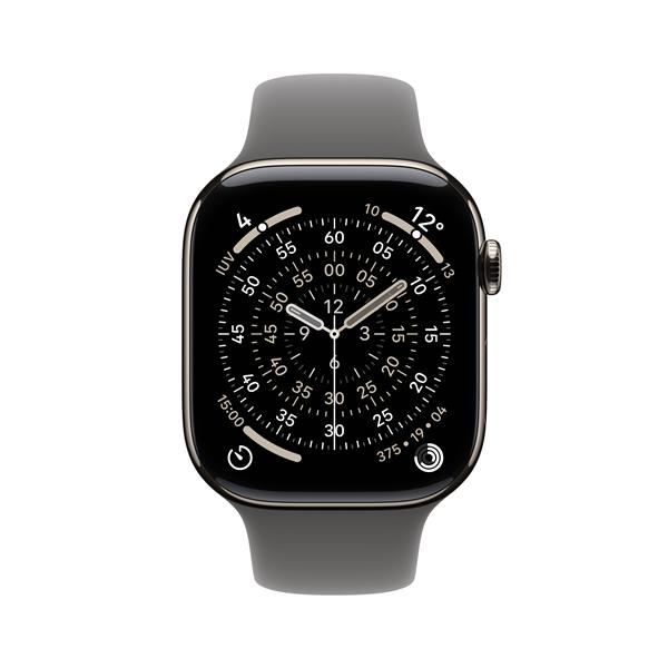 Apple Watch Series 11 GPS + Cellular 46mm Cassa Titanio con Band Grigio Pietra - M/L, OLED, Touch screen, 64 GB, Wi-Fi, GPS (satellitare), 43,1 g
