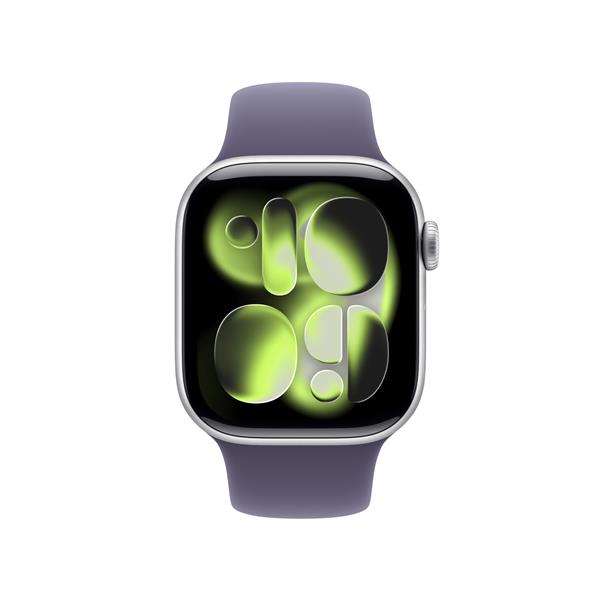 Apple Watch Series 11 GPS + Cellular 42mm Cassa Alluminio Argento con Sport Band Viola Nebbia - S/M, OLED, Touch screen, 64 GB, Wi-Fi, GPS (satellitare), 29,7 g