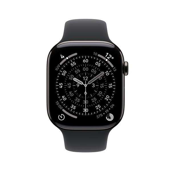 Apple Watch Series 11 GPS + Cellular 42mm Cassa Titanio Ardesia con Sport Band Nero - S/M, OLED, Touch screen, 64 GB, Wi-Fi, GPS (satellitare), 34,6 g